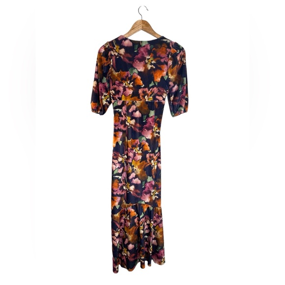 MISA | XS Wallis Twisted Floral Fluted Dress in Libra Fleur print - Picture 9 of 9